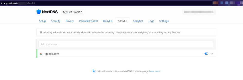 Set up and configure custom DNS using NextDNS