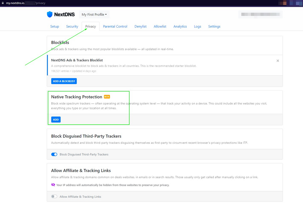 Set up and configure custom DNS using NextDNS